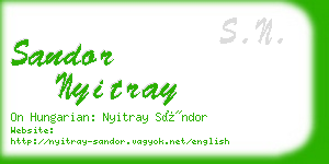 sandor nyitray business card